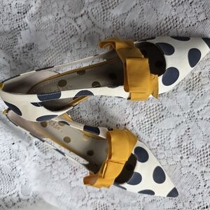 Boden Black and White Heels with Polka Dot Design